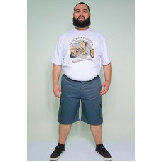 Bermuda Brim 1/2 cós de Elástico Chumbo