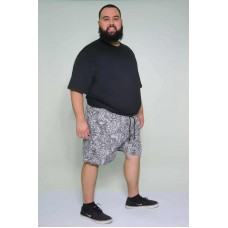 Shorts Microfibra Plus Size Abstrato 