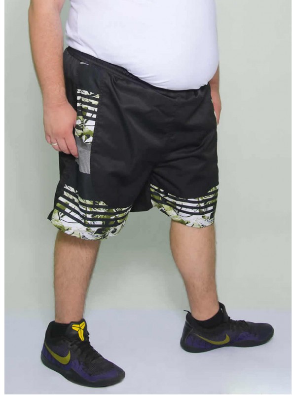 Shorts Tactel com Detalhe Floral Verde