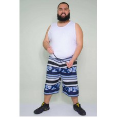 Bermuda Tactel Estampado Azul
