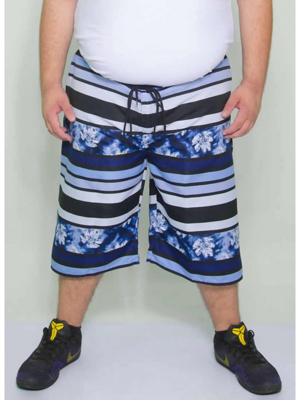 Bermuda Tactel Estampado Azul