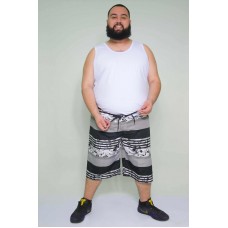 Bermuda Tactel Estampado Preta