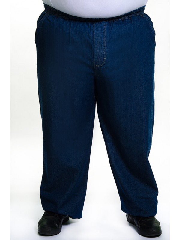 Calça Jeans com Elástico na Cintura Azul Tradicional
