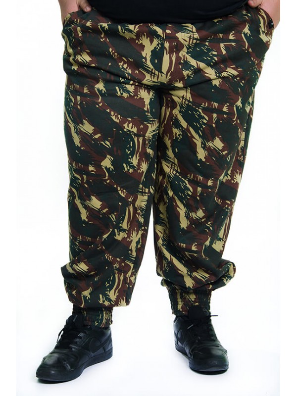 Calça Moleton Jogger Plus Size Camuflada