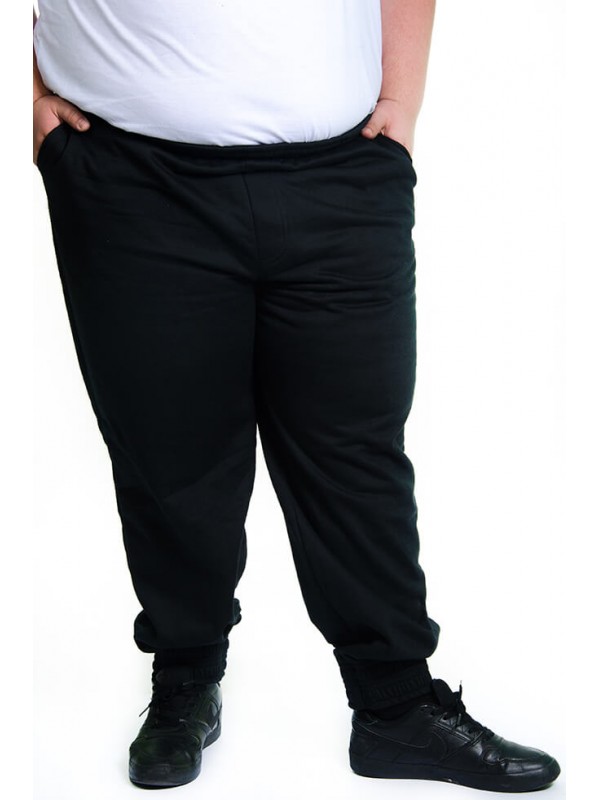 Calça Moleton Jogger Plus Size Preta