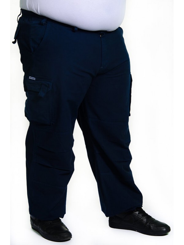 Calça Brim 1/2 cós de Elástico Marinho