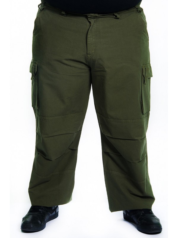 Calça Brim 1/2 cós de Elástico Musgo