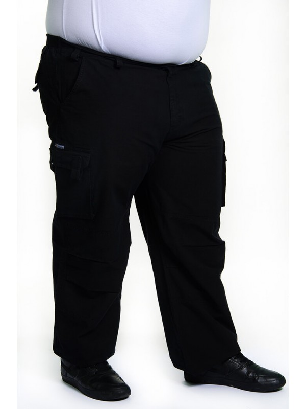 Calça Brim 1/2 cós de Elástico Preto