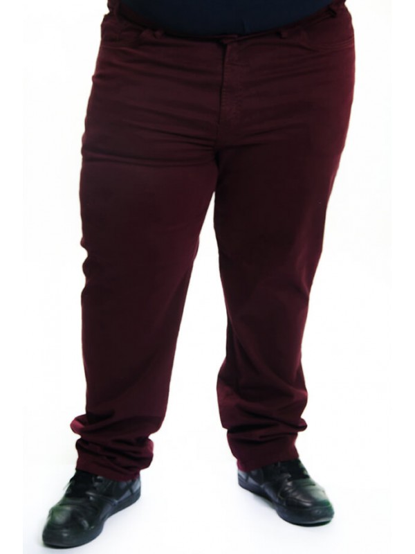 Calça Sarja com Elastano Plus Size Bordo