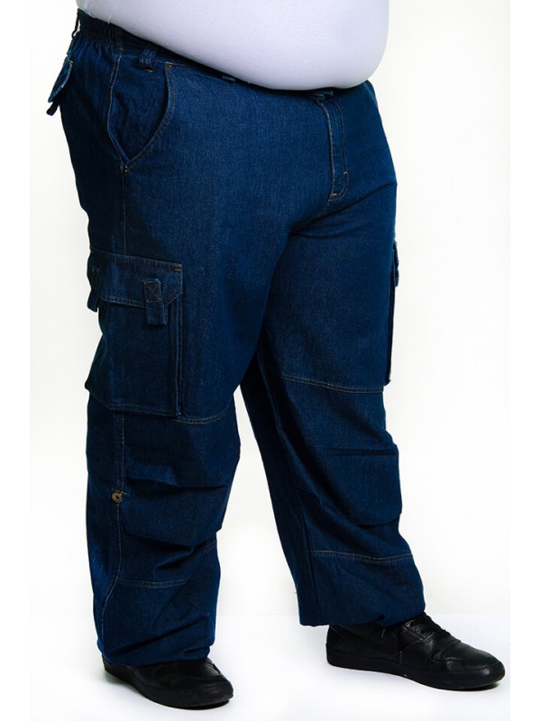 Calça 1/2 cós de Elástico Jeans Tradicional