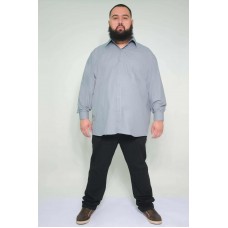 Camisa Social Manga Longa Plus Size Chumbo