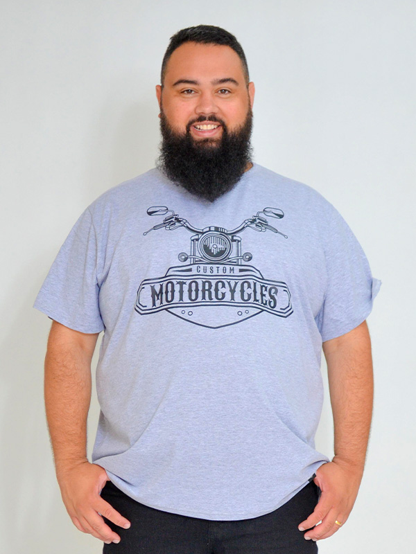 Camiseta Plus Size Motorcycle Mescla