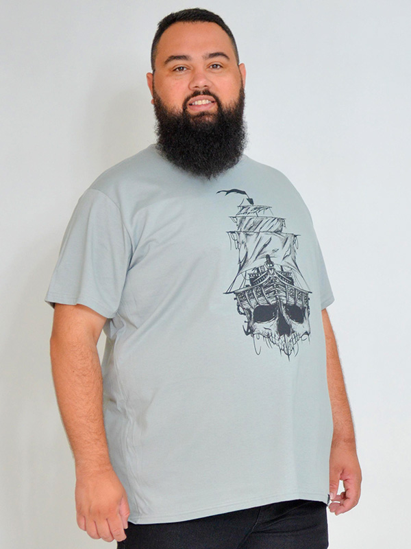 Camiseta Plus Size Pirata Prata