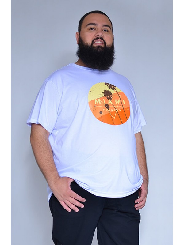 Camiseta Plus Size Miami Branca