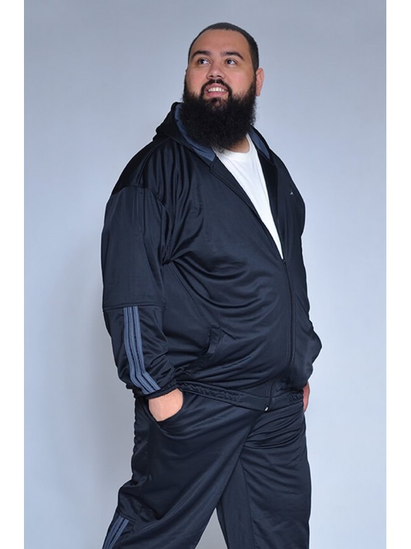 Blusão Flanelado com Capuz Plus Size Preto