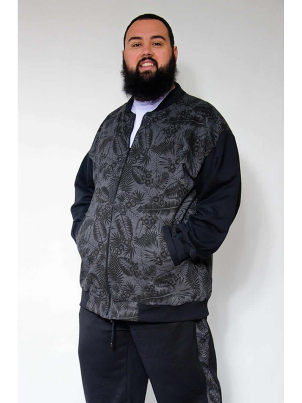 Blusão Moleton Plus Size Bomber Estampado