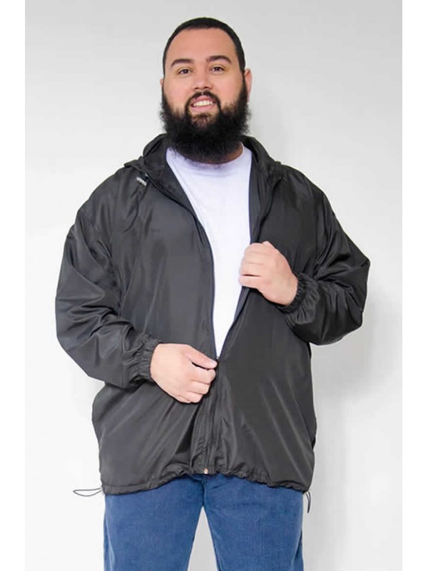 Jaqueta  Corta Vento Plus Size Preto