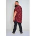 Camiseta Plus Size LongLine Geométrica Bordo