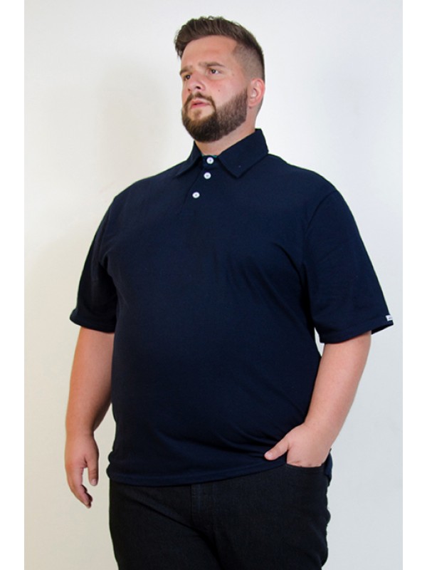 Camiseta Polo Plus Size Marinho