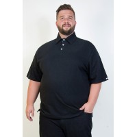 Camiseta Polo Plus Size Preta
