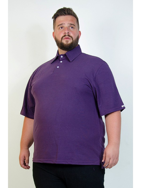 Camiseta Polo Plus Size Berinjela