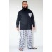 Pijama Xadrez Plus Size Branco