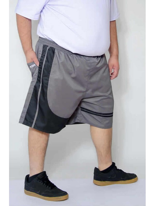 Shorts Microfibra com Recorte Plus Size Chumbo