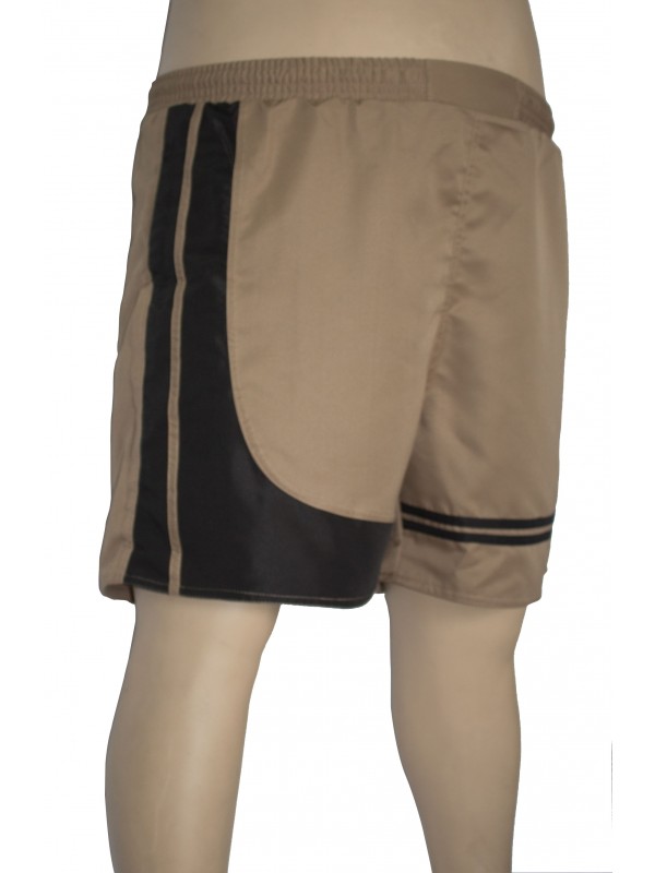 Shorts Microfibra com Recorte Plus Size Caqui