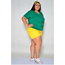 Camiseta Feminina Brasil Strass Mapa Verde