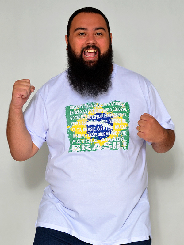 Camiseta Brasil Plus Size Hino