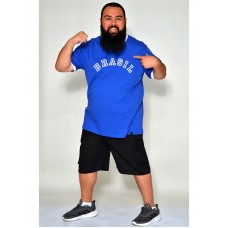 Camiseta Brasil Plus Size Azul