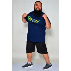 Camiseta Brasil Plus Size Marinho
