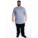 Camiseta Plus Size LongLine Básica Mescla