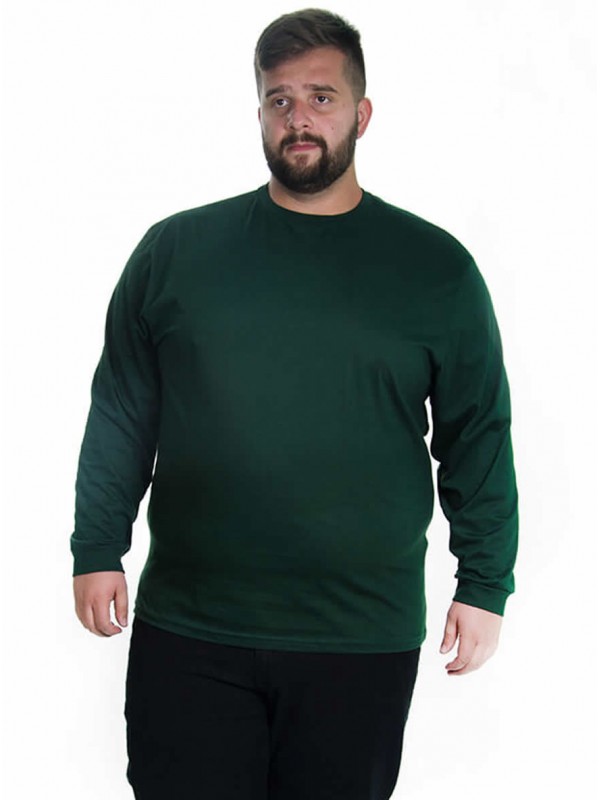Camiseta Manga Longa Plus Size cor Militar