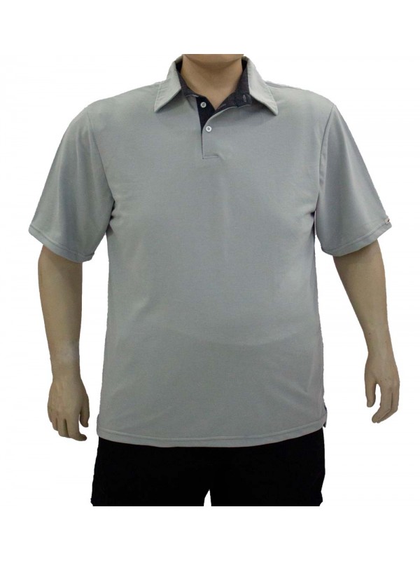 Camiseta Polo Plus Size Prata