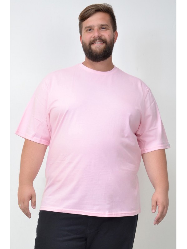 Camiseta Básica Plus Size Rosa