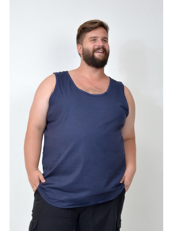 Regata Básica Plus Size Marinho
