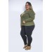 Blusa Manga Longa Moletinho com Aplique Musgo 