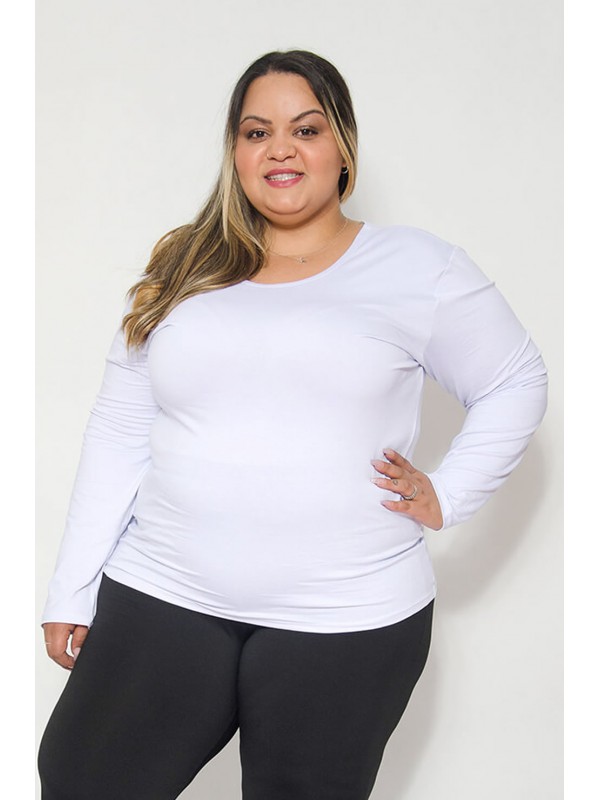 Blusa Básica Manga Longa Branca