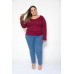 Blusa Básica Manga Longa Bordo