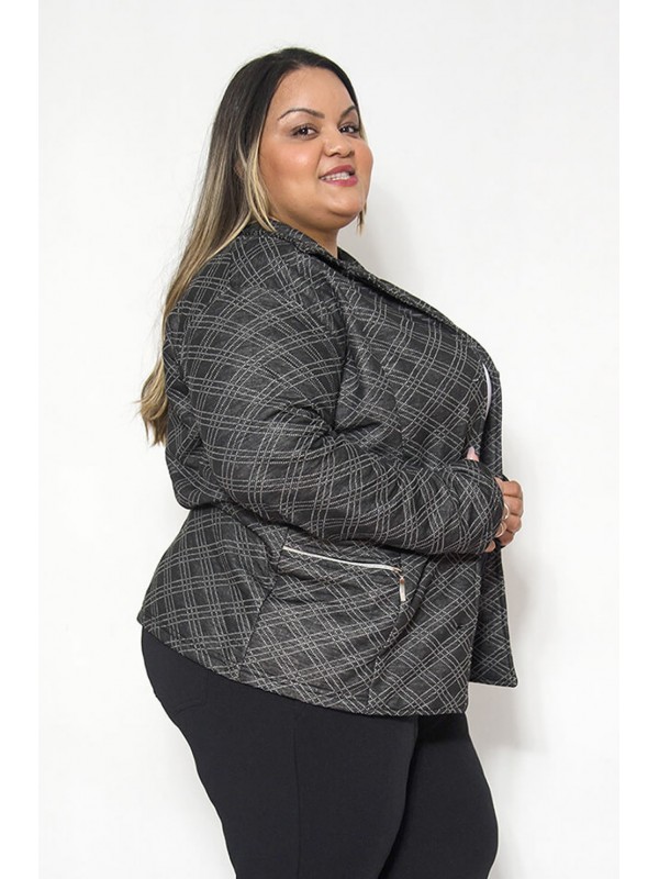Blazer Matelasse Xadrez Preto