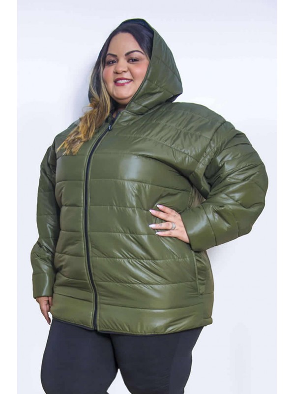 Jaqueta Nylon Plus Size Musgo