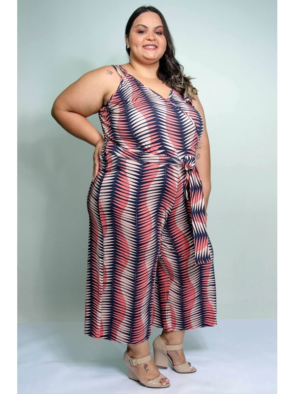 Macacão PantaCourt Estampado Goiaba