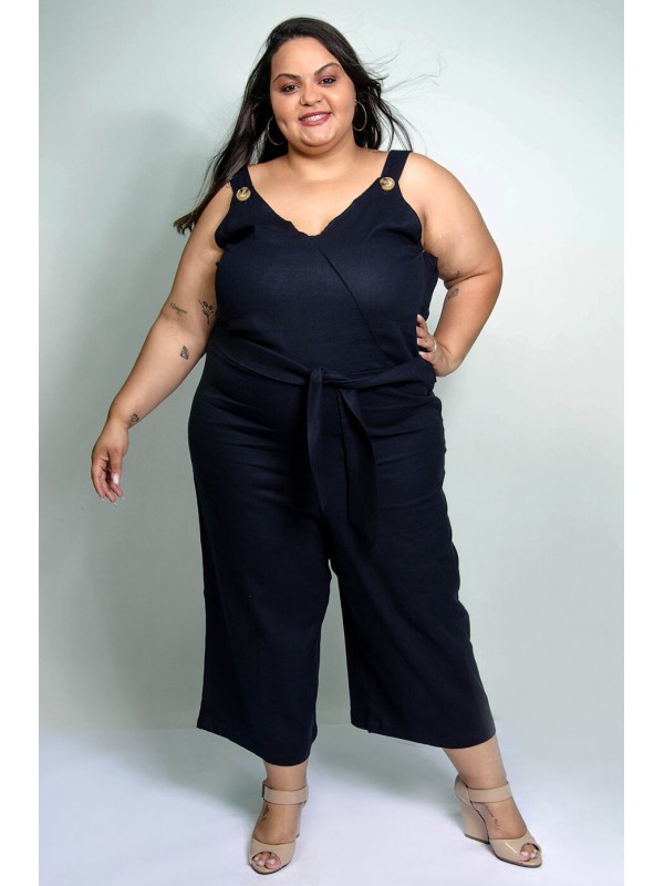 Macacão PantaCourt em Linho Marinho