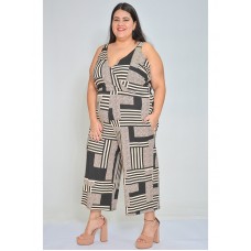 Macacão PantaCourt Geométrico Preto