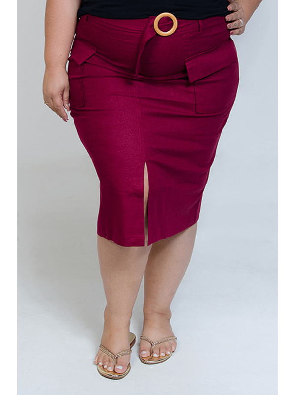 Saia de Linho Bordo Saia de Linho Bordo