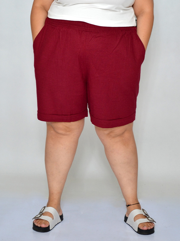Bermuda de Linho Bordo