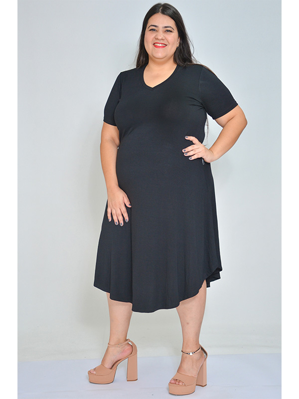 Vestido Midi Amplo Preto 