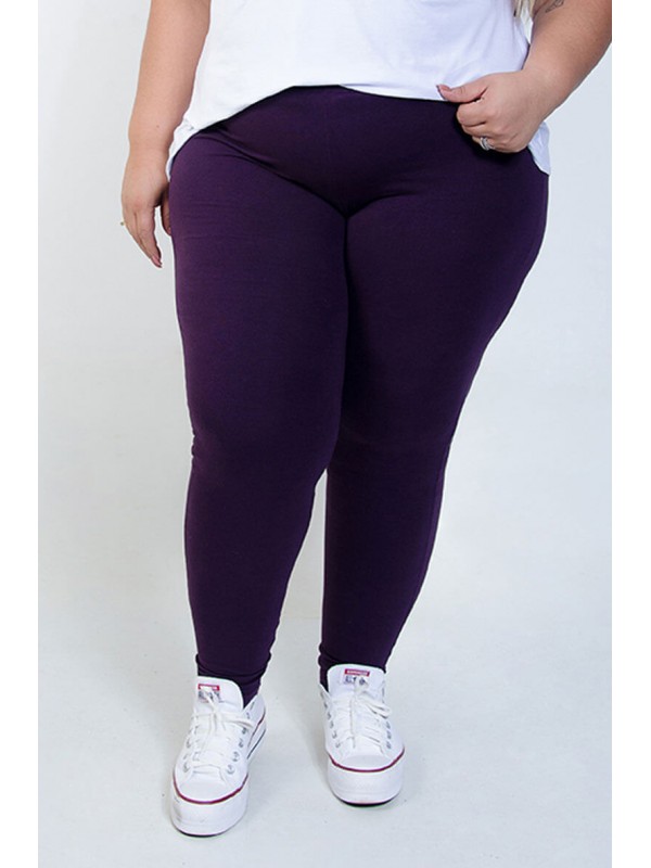 Calça Legging Plus Size Beringela